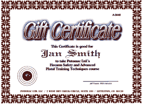 gift certificate